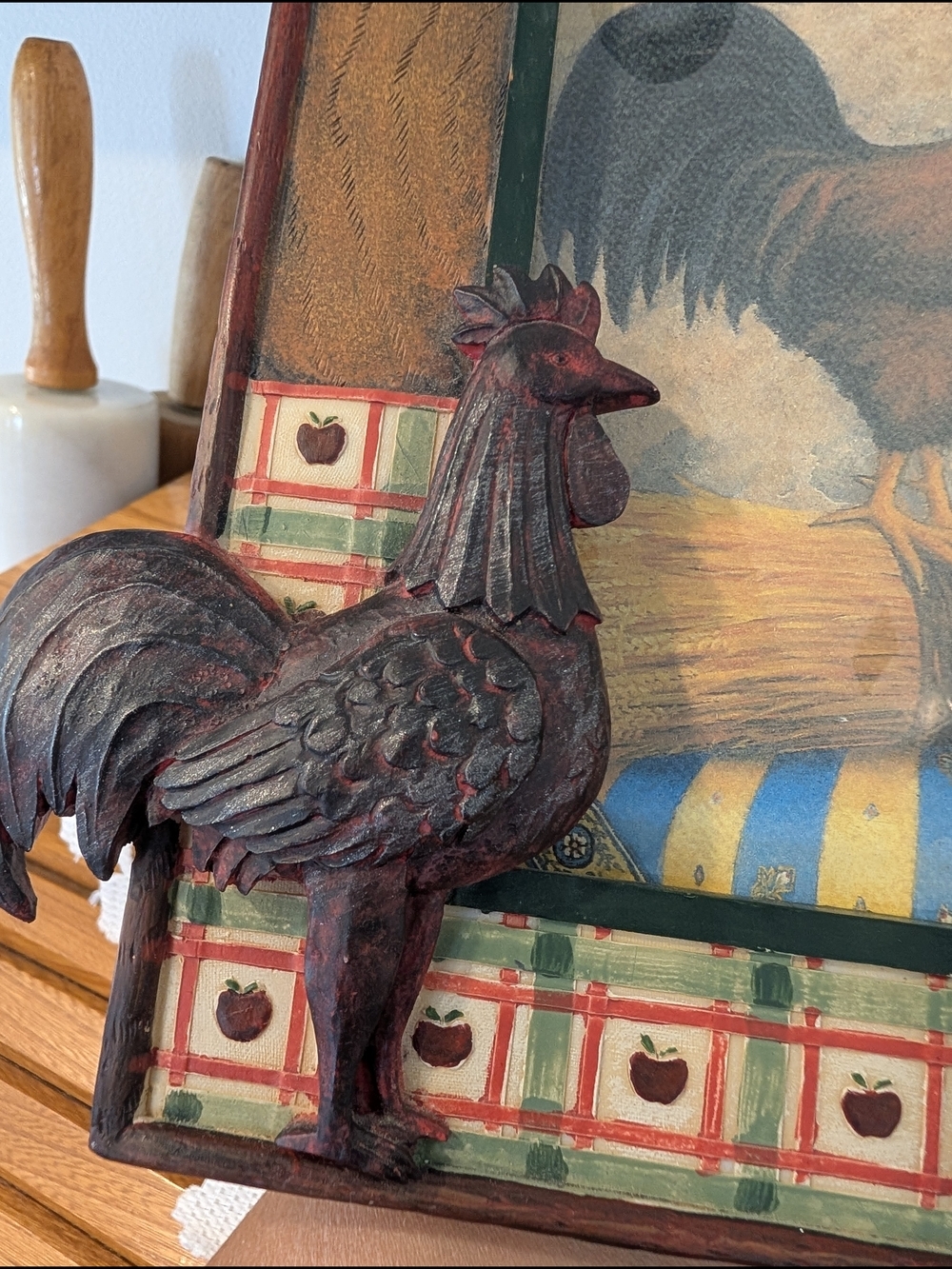 Rustic Rooster Decorative Picture Frame - Red/Brown - Picture 9 of 15